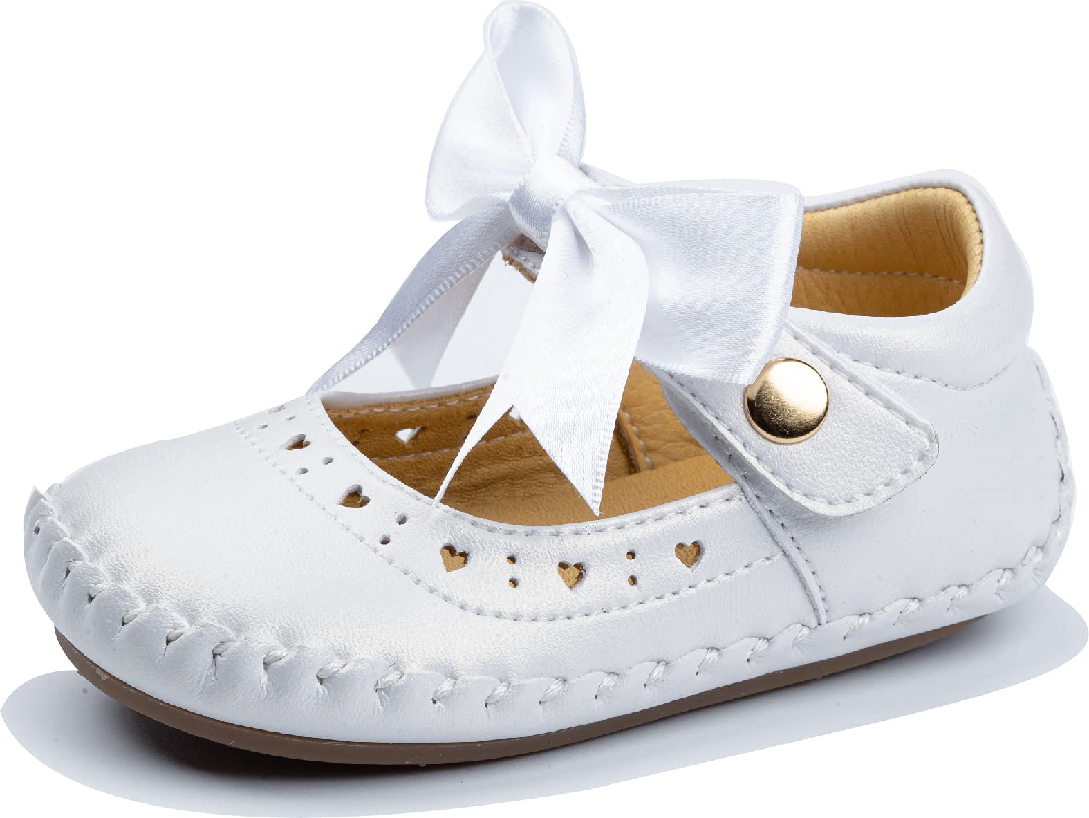 

KARUBI Baby First Shoes for Everyday Made in Size Shoes, Girls, Wear, Handmade, Taiwan, White, 14.5cm