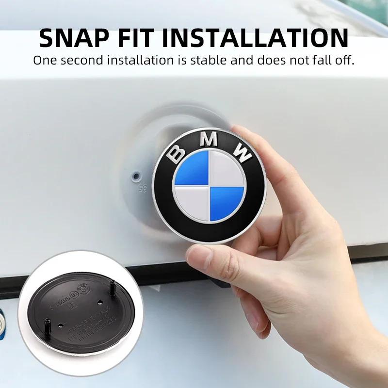 74mm 82mm BMW Hood Trunk Emblem Badge Sticker Fit E30 E36 E39 E46 E60 E87 E90 G20 Auto Exterior Accessory LU3