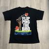 Tricou Angry Bird - Arătând degetul mijlociu Culoare Neagră EL1227 Tricou Unisex