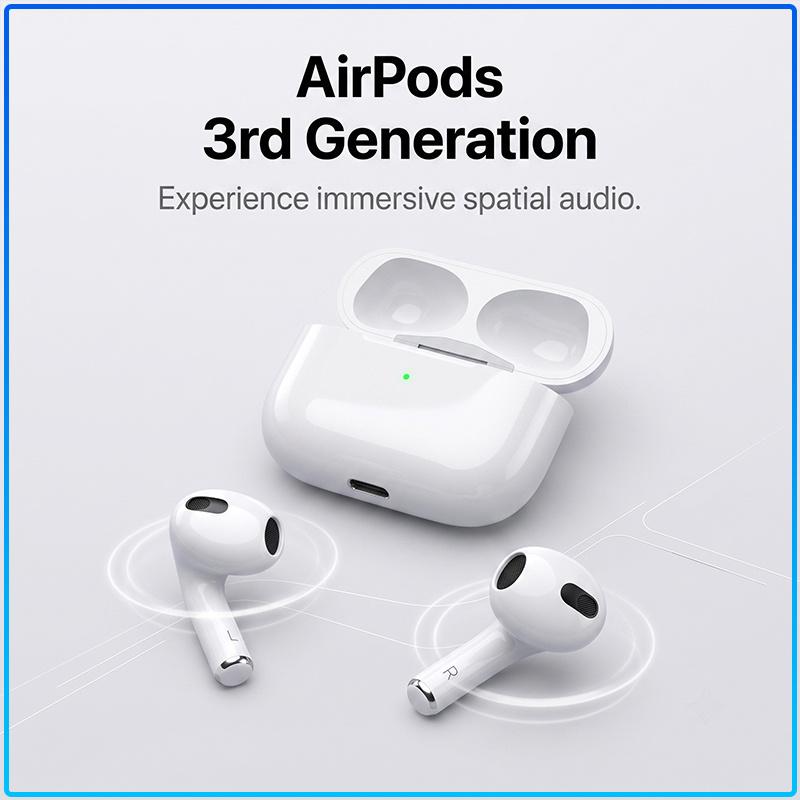 Ασύρματα Ακουστικά Bluetooth AirPods 3 Τύπου One Tap Pair Θήκη Φόρτισης Type-C Περιβαλλοντικός Στερεοφωνικός Ήχος Ελαφριά Άνετα Ακουστικά