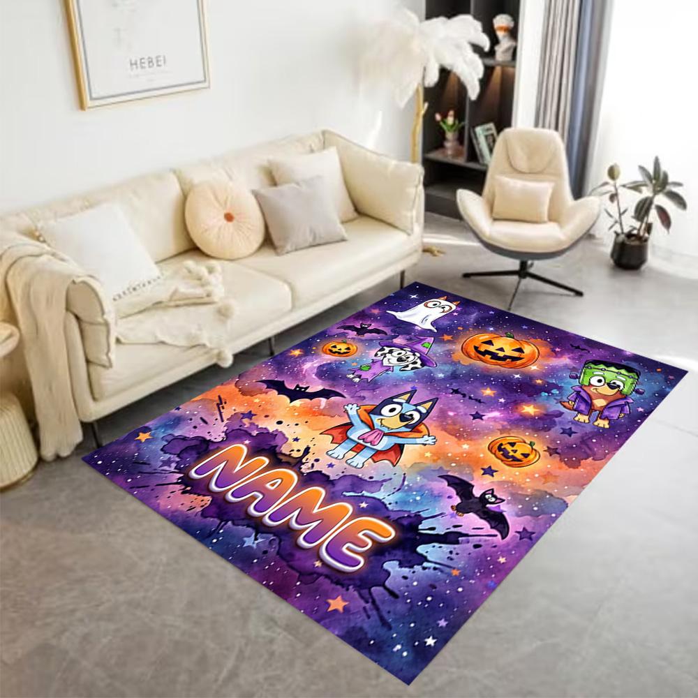 Halloween Friends Celebration Customize Your Name Floor Rug Office Rug Perfect for Dormitory Study Room Dining Room Balcony Anti-slip Rug