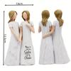 Sisterly Angel Resin Figurine: Holding Hands Ornament for Office Desk or Festival Gift