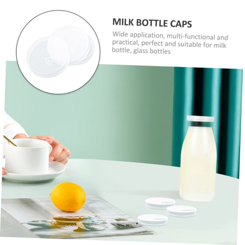 LALADEFIEE 100pcs Milk Bottle Caps, Cups, Yogurt Drinks, Milk Bottle Covers, Cup Lids, Drinkware, Leak-Proof Milk Bottle Caps, Glass Bottle Caps, Repl