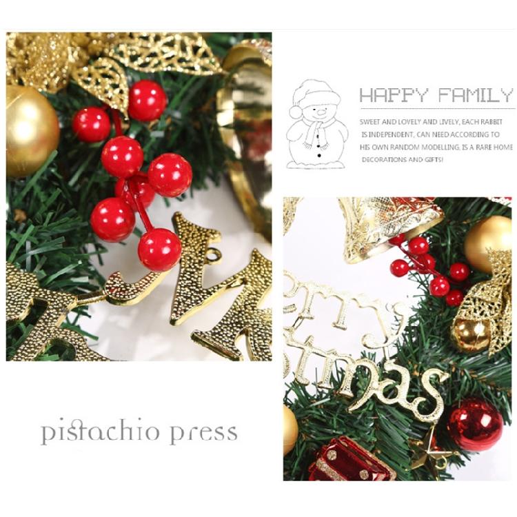 Couronne de Noël 11 Pouces Guirlande Artificielle pour Porte d'Entrée Décorations de Noël