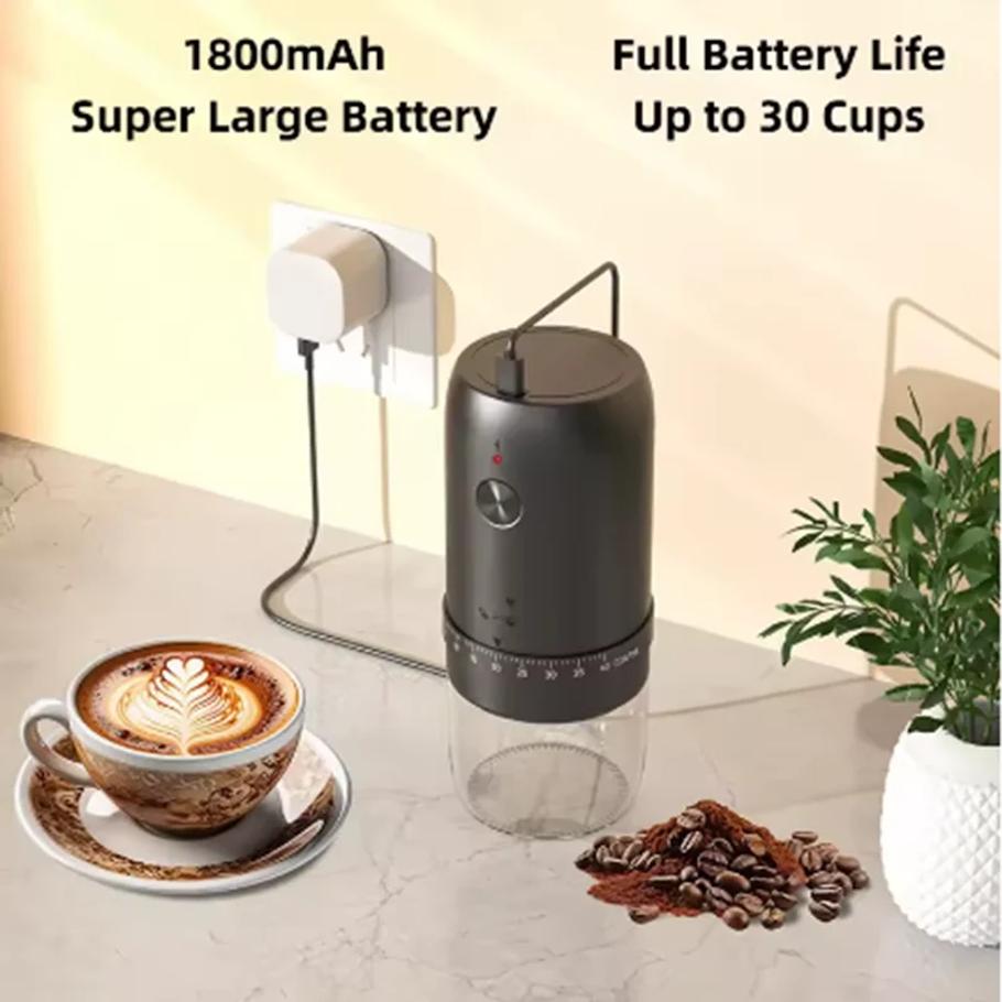 Moulin à café électrique portable 1800mAh 40 vitesses réglable externe maison rechargeable moulins machine à café domestique