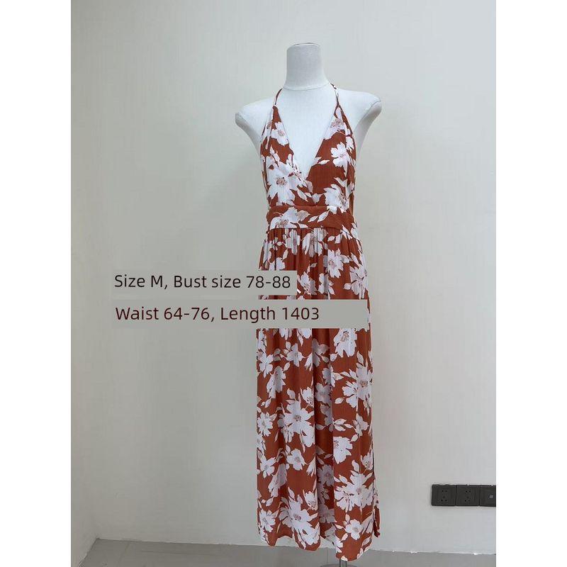 Foreign Trade Original Garment Original Order Bright and Bright Niche Design Sense Dress Vacation Floral Skirt Long dress Series 10