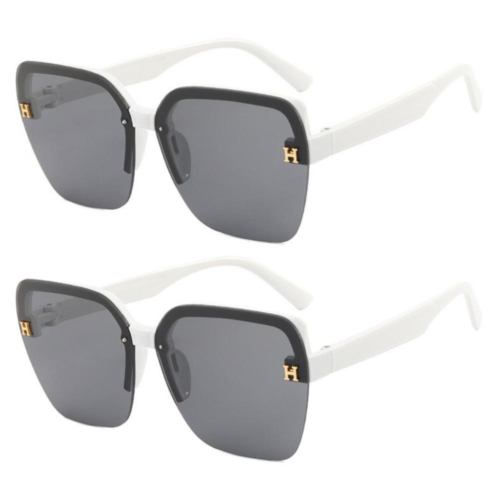 

Large Frame Sunglasses H Letters Round Face Show Face Small Fashion Anti-UV Sunglasses