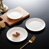Gold Rim Bone China Moon Dish - Ceramic Western Steak & Cold Dish Plate, Ideal for Display or Gift.