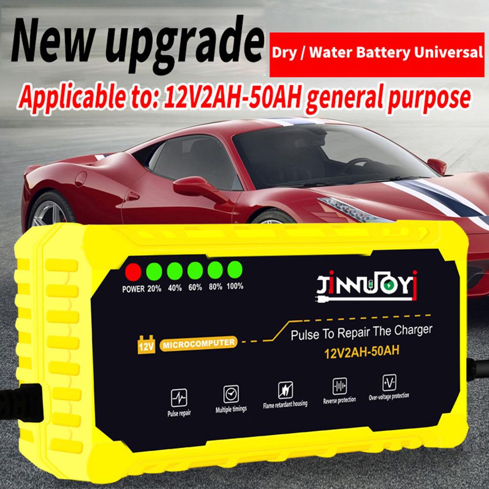 12V Auto Battery Charger Motorcycle Fast Charge Power Pulse Repair Maintainer Battery LED Display Moto Car Battery Charger