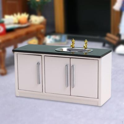 1:12 Domeček pro panenky Kuchyňský dřez Realistické Miniaturní Umyvadlo Dekorace Skříňka pro