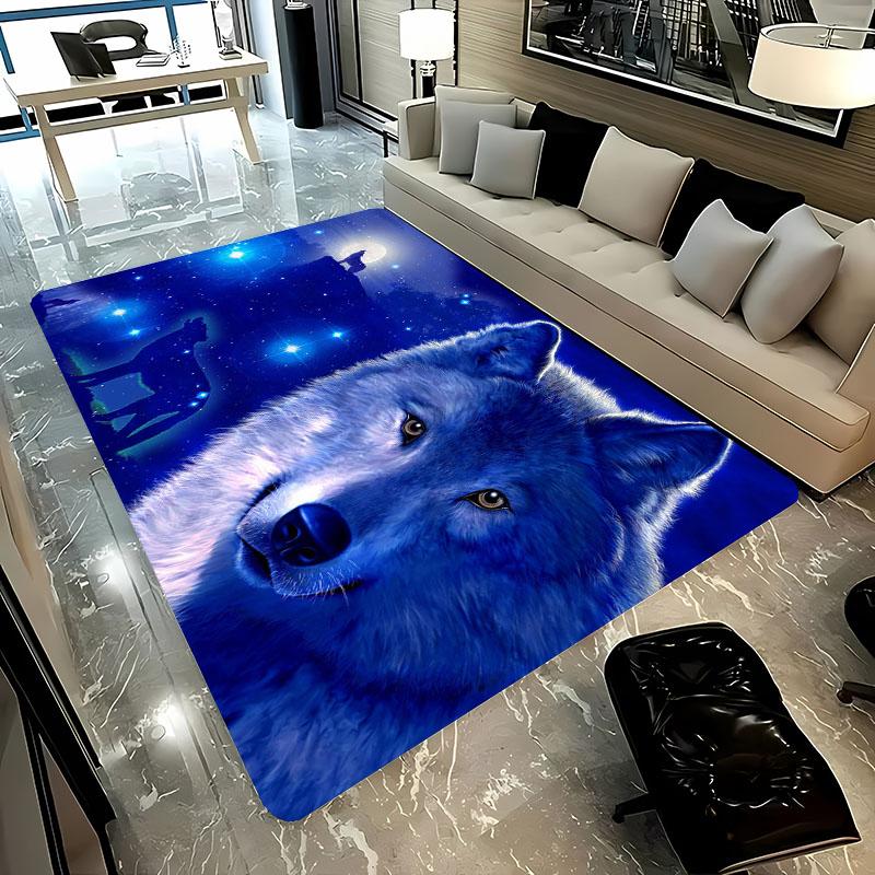3D Printing Cartoon Wolf Large Area Carpets for Home Living Room Kids Bedroom Sofa Doormat Kitchen Floor Rugs Anti-slip Decor