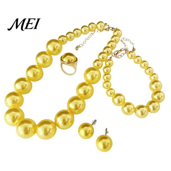 Faux Pearl Earrings Set 3Pcs/Set Imitation Pearls Jewelry Set, Adjustable Length Choker Necklace with Ear Studs And Bracelet, for Weddings Banquets