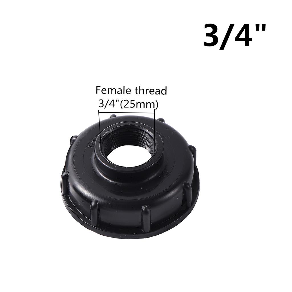 Durable IBC Tank Fittings Universal S60X6 Coarse Threaded Cap 60mm Female Thread To 1/2 ", 3/4", 1 " Water Tap Adapter Connector