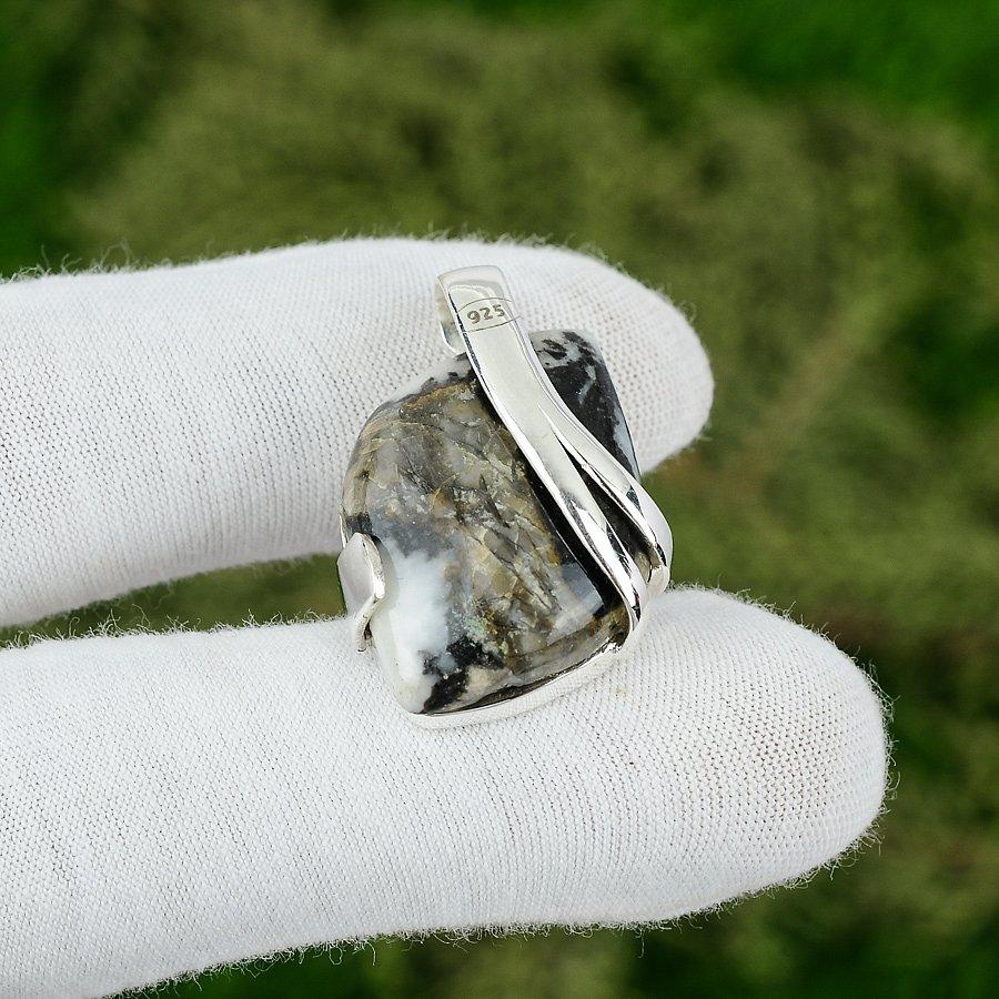 

Marquise Zebra Jasper Stone 925 Sterling Silver Bezel Unique Elegant New Pendant