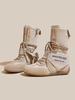 Grape Mother Studiolee Height Increased by 4cm~ Wasteland Wind Triangle Towel Strap Medium Tube German Training Boxing Boots Women