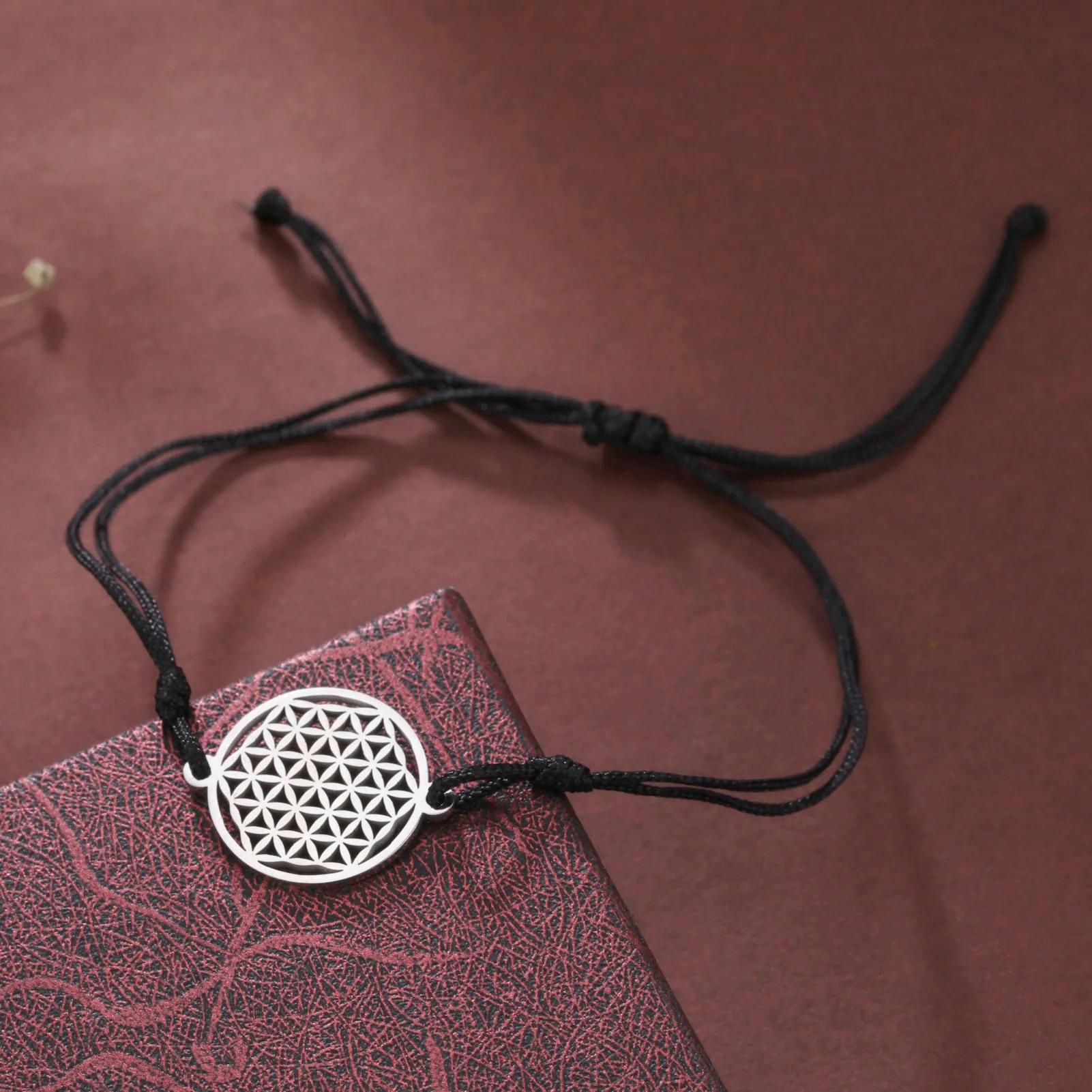 Браслет-шарм Цветок Жизни Нержавеющая Сталь Viking Амулет Унисекс Винтажные Украшения Подарок для Женщин Мужчин