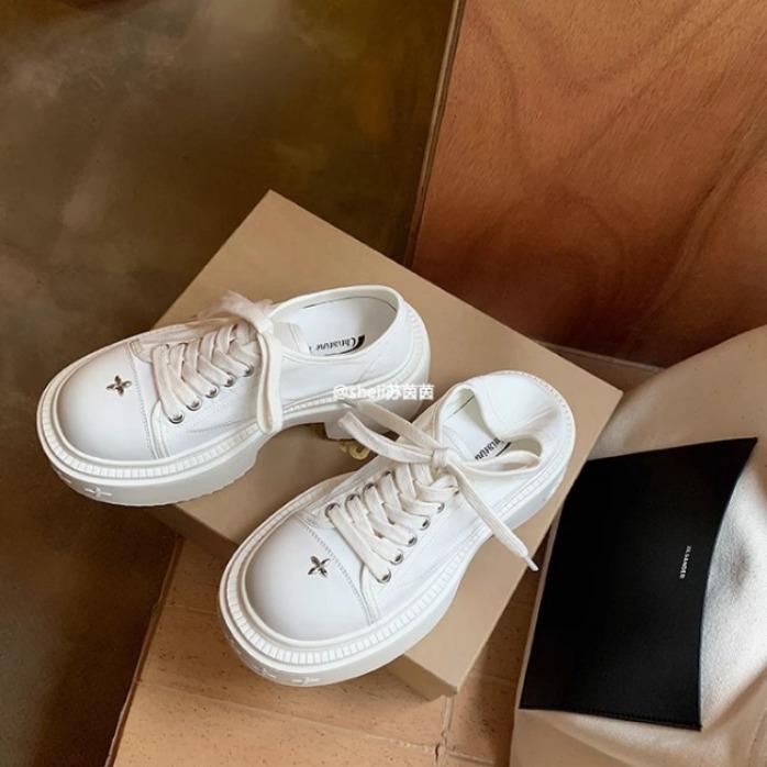 

Второй волос! У Су Иньинь такая же обувь, новые парусиновые повседневные туфли дерби на толстой подошве, увеличивающие рост, женские туфли для скейтборда 40 белый