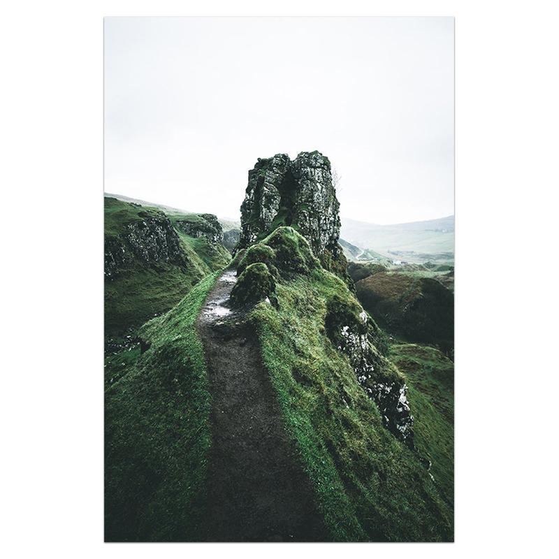 Mountain Foggy Forest Picture Nature Scenery Scandinavian Poster Nordic Decoration Landscape Print Wall Art Canvas Painting