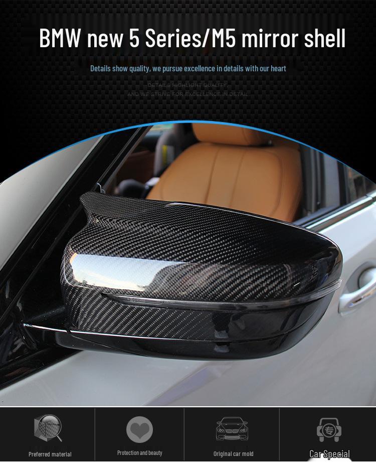 Compatible with BAOMA 7 Series G30 G38, New 5 Series M5F90 Carbon Fiber Rearview Mirror Frame