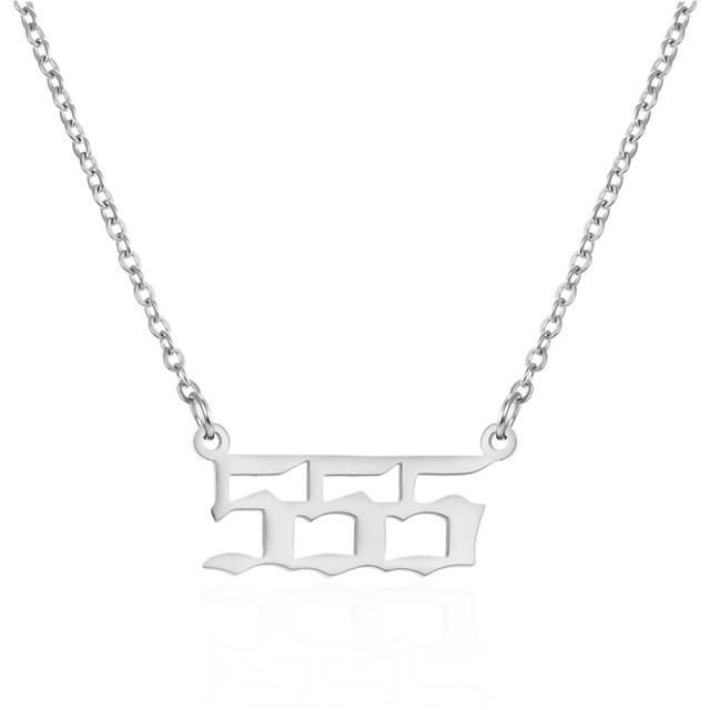 

Ожерелье с номером ангела из нержавеющей стали 111 222 333 444 555 666 777 888 999 для женщин и мужчин, цепочка с счастливым номером, ювелирные изделия 45cm