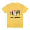 I Eat Cement Cursed Cat Funny Meme T Shirt for Women Fashion Casual Short Sleeve T Shirts Women T-shirt Tops