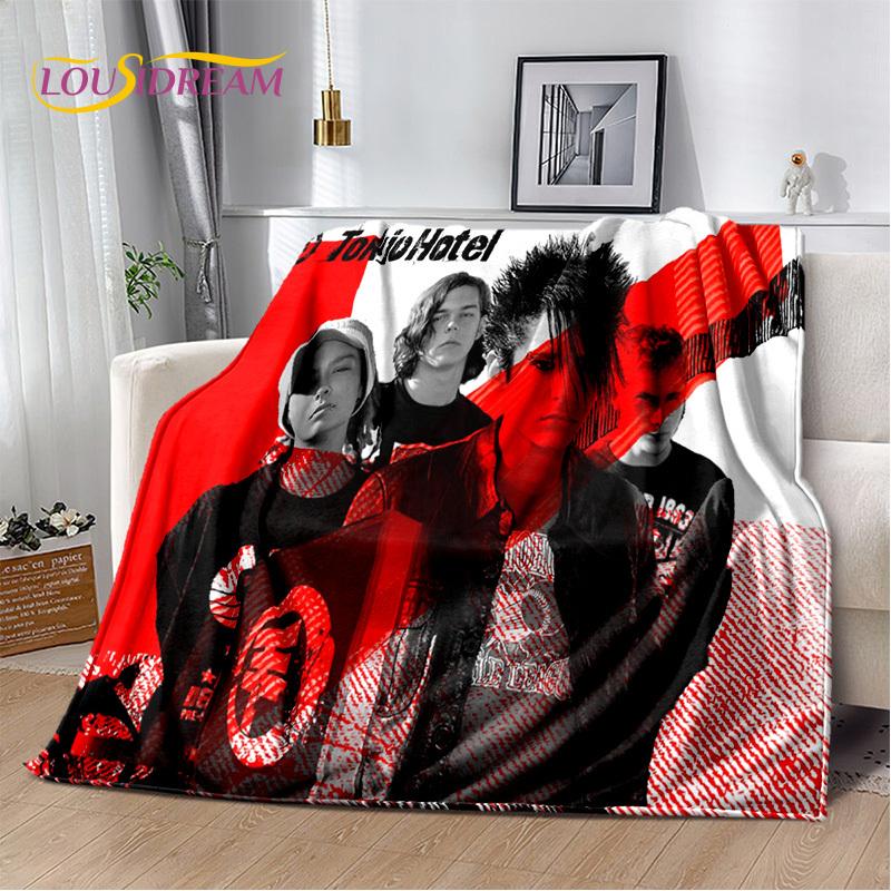 Tokio Hotel Rock Band Bill Kaulitz Blanket,Flannel Soft Throw Blanket for Home Bedroom Bed Sofa Picnic Office Hiking Leisure Nap