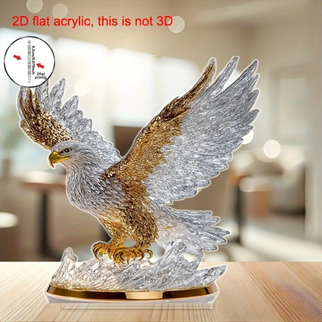 Ornement d'Aigle à Ailes Battantes Acrylique Plat 2D, Décor de Bureau pour Rebords de Fenêtre & Présentoirs Créatifs, Cadeau Idéal pour les Amis & Pendaison de Crémaillère