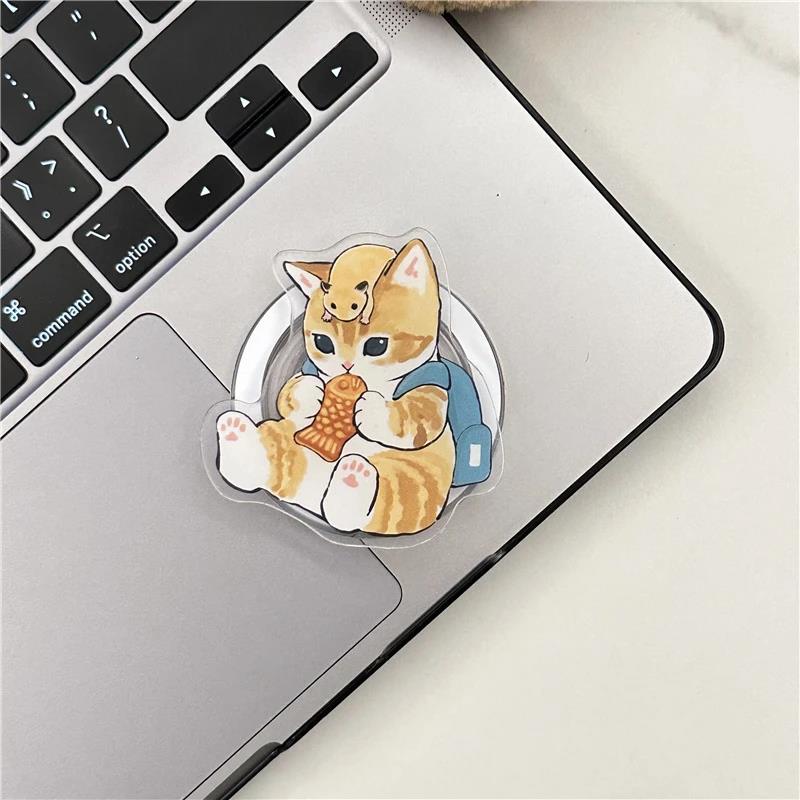 Korea Cartoon Cute Cat Kitten for Magsafe Magnetic Phone Griptok Grip Tok Stand for IPhone Foldable Wireless Charge Case Holder 5