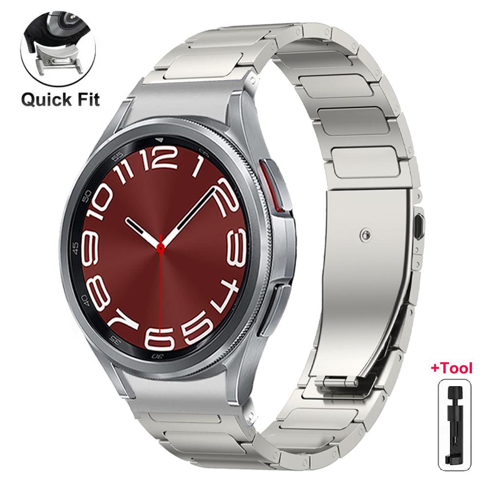 Quick Fit Titanium Strap for Samsung Galaxy Watch 7 6 5 4 40mm 44mm Luxury Bracelet for GALAXY 6Classic 43mm 47mm 5Pro 45mm Band
