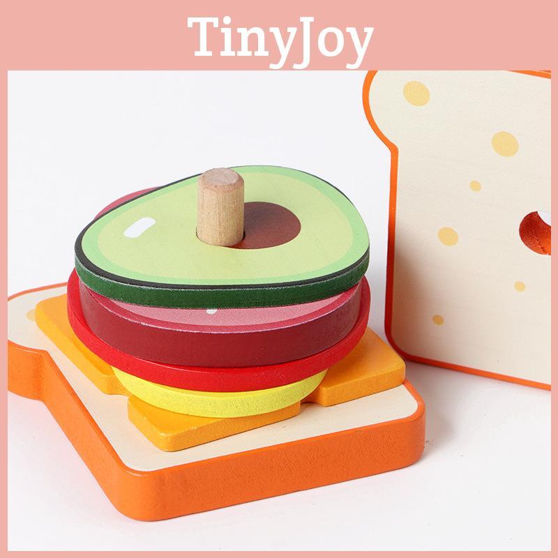 Wooden Kids Food Set With Sandwich And Burger For Interaction Play And Learning