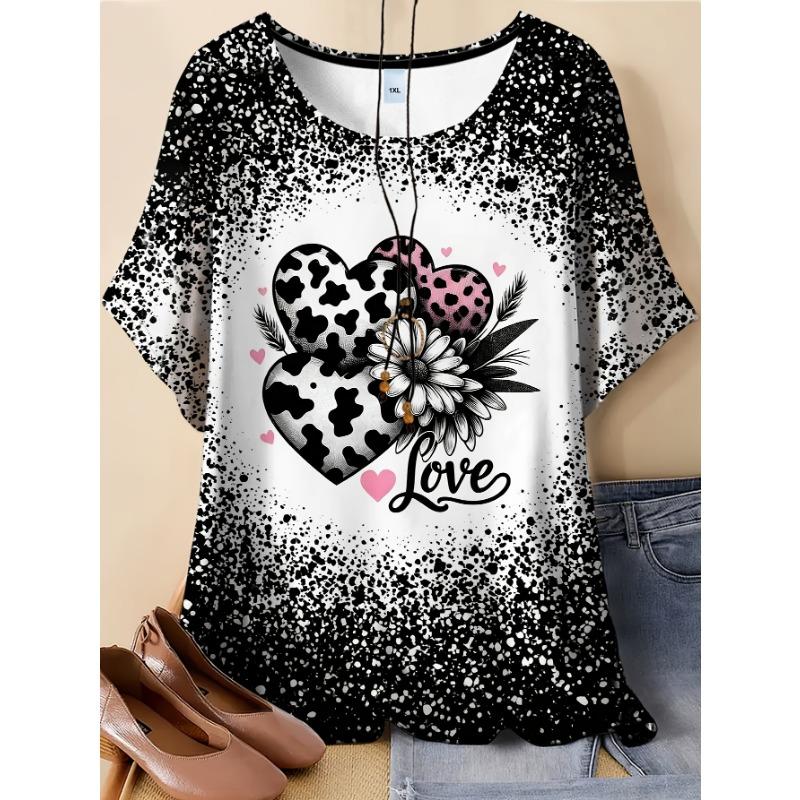

Size women s clothing, women s loose T-shirt printing pictures - printed T-shirts S
