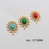 Factory direct sales of 8 pieces of 23 * 32mm oval flat bottomed turquoise pendant, suitable for DIY clothing necklace pendants