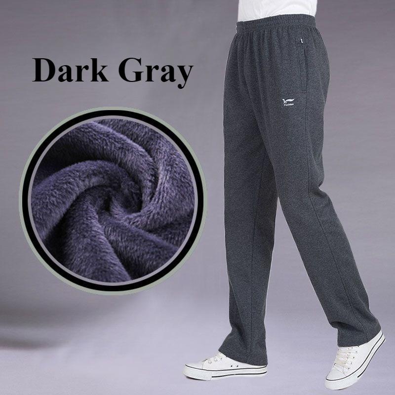 Men's Thickened Warm Straight-Leg Casual Trousers for Autumn and Winter Sports Trousers
