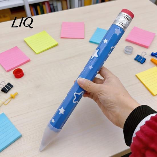 Unique Pencil Design Giant Pencil, Extra Large Writable with Colorful Romantic Desk Decor Pattern Printed, Oversized for School Office Supplies Heart