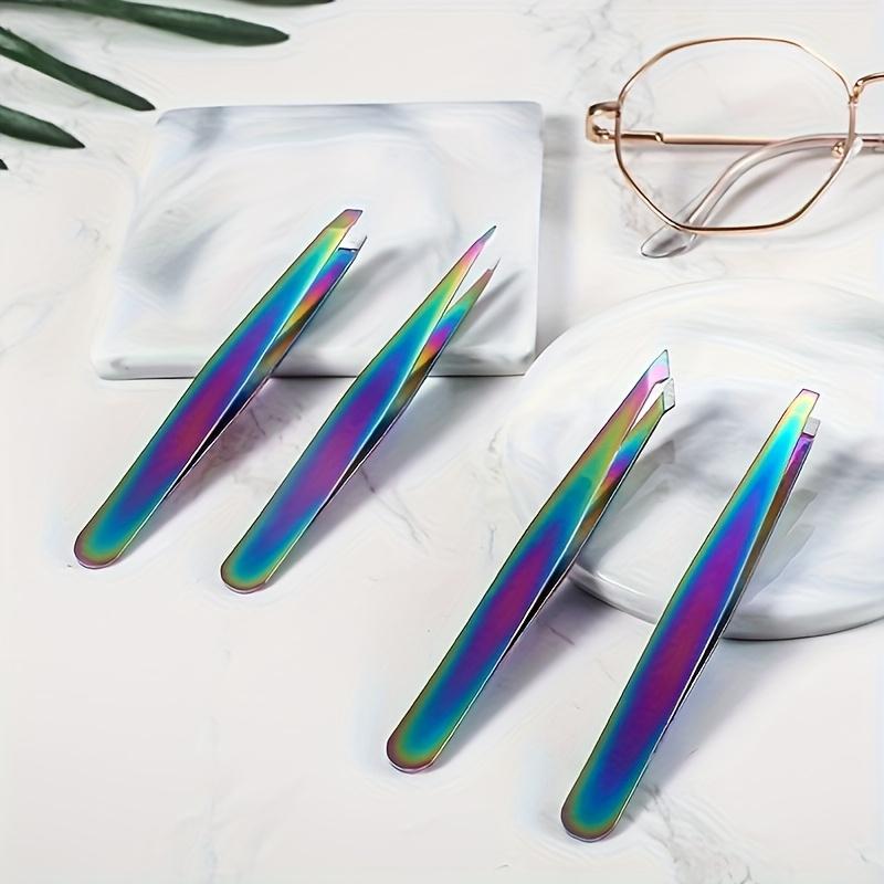 4pcs Stainless Steel Eyebrow Tweezers Set, Unscented Hair Removal Tools, Durable, Accurate & Elegant DesignIdeal for Men & Women