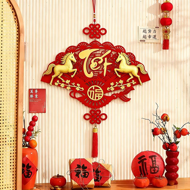 Chinese New Year Tet Decoration 2026 Vietnamese Red Hanging Pendants with Tassel Spring Festival Door Wall Hanging Ornament