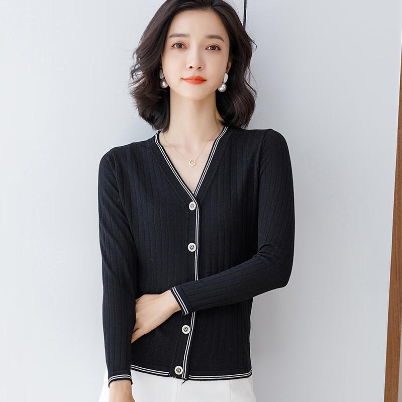 Yiliteng Women's Solid V-Neck Knit Cardigan