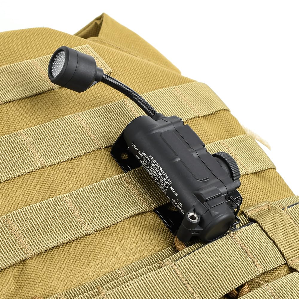 NECARL Taktické světlo na helmu Vojenská helma LED světelný nástroj s držákem na příslušenství Červená/Zelená/Modrá/Bílá/IR (Černá)