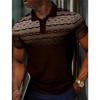 Vintage Ethnic Style Men's Digital Printing Pattern Short-sleeved Polo Shirt Fashionable Summer European and American Clothing
