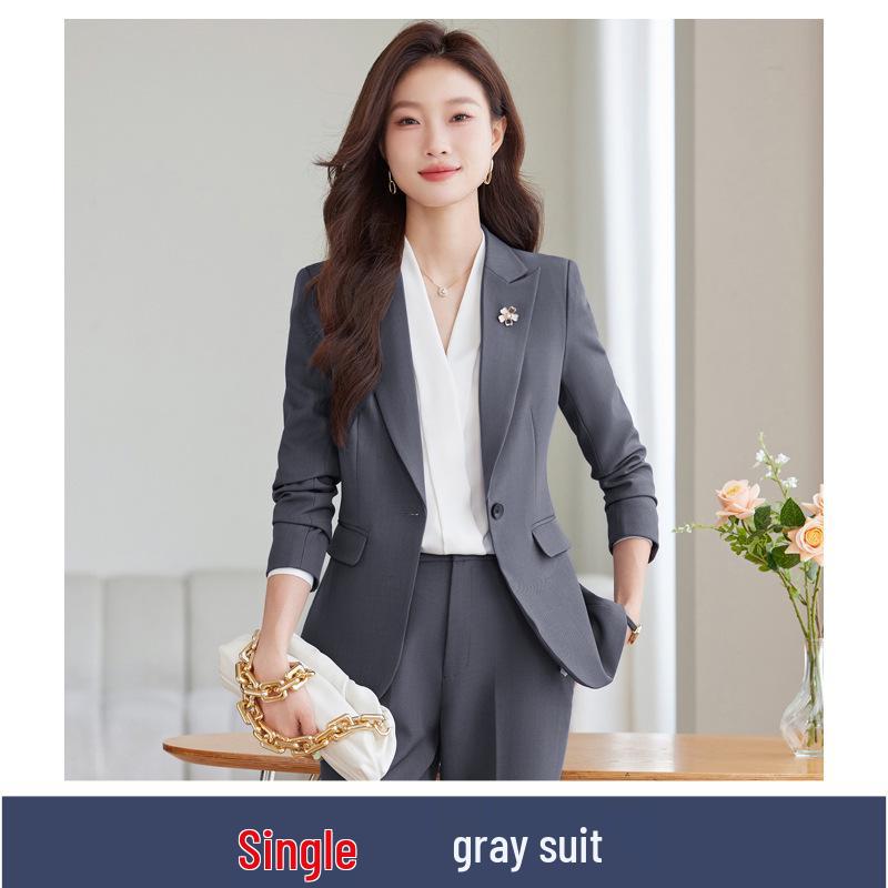 Women's Plus Size Wine Red Blazer Set - Elegant Formal Wear for Art Exams and Professional Hosting