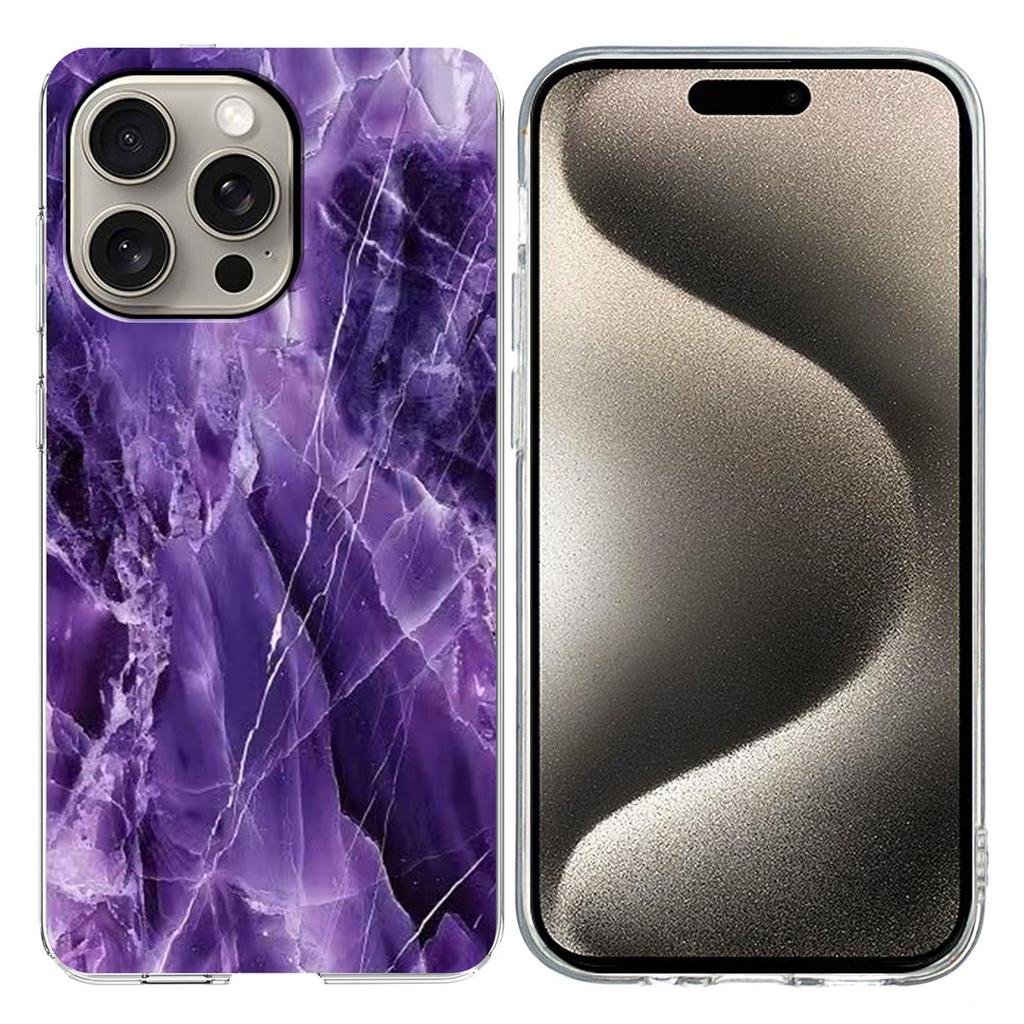 For iPhone 15 Pro Case Marble Pattern Printing Soft TPU Phone Cover