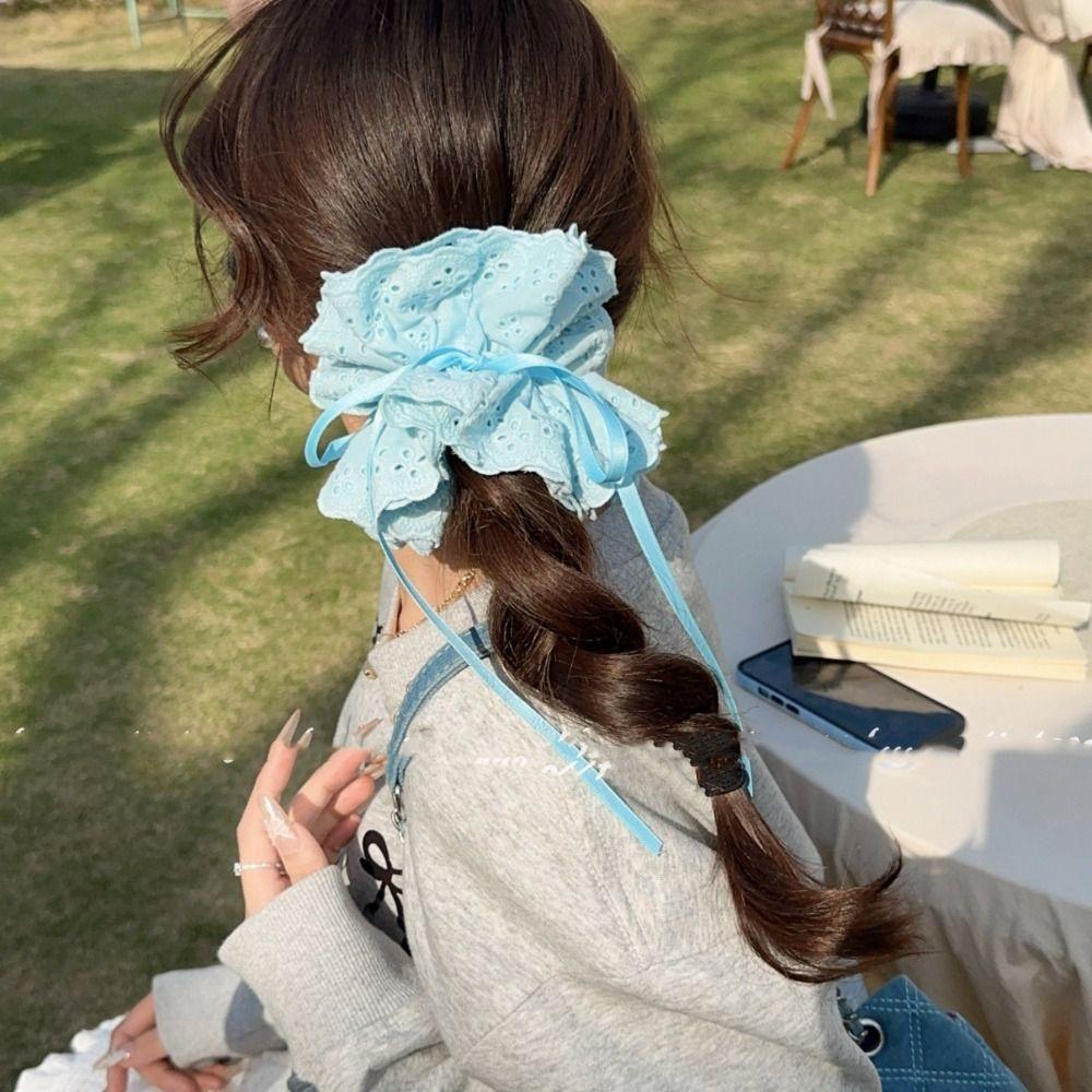 Flower Shape Ballet Style Lace Scrunchies Hair Tie Exaggerated Hair Rope Elastic Hair Bands  Party