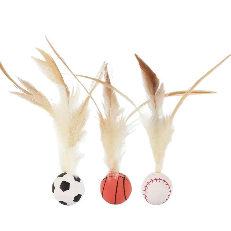 Elastic Feather Cat Toy: Self-Play Interactive Boredom Relief Shuttlecock Ball