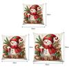4Pcs Christmas Themed Pillow Case Washable Soft Cushion Sleeve Reindeer Pattern Snowman Printed Cushion Cover for Outdoor Couch