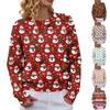 Women's Christmas Print Long Sleeve Top Casual Winter Comfortable Blouse for Holiday Wear