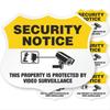 5PCS Video Surveillance Security Warning Stickers, Anti-Theft Vinyl Decals for Protected Areas, Durable Safety Alert Signs
