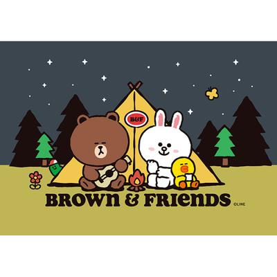 108 Piece Jigsaw Puzzle - Line Friends Camp (Mini) (Framed), Popular Korean Puzzle