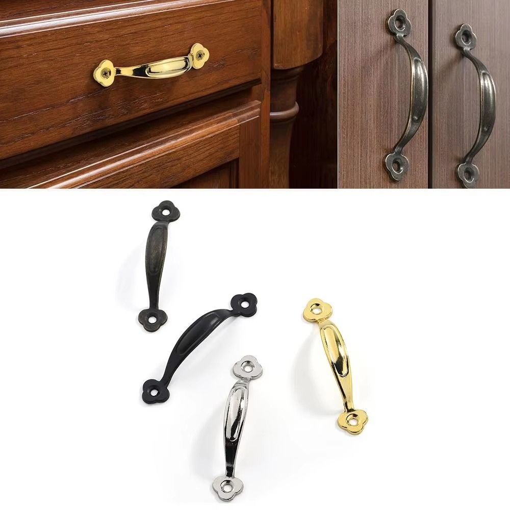 Bronze Arched Cabinet Door Handles Zinc Alloy Antique Wardrobe Door Handle Chinese Style Simplicity Furniture Handles