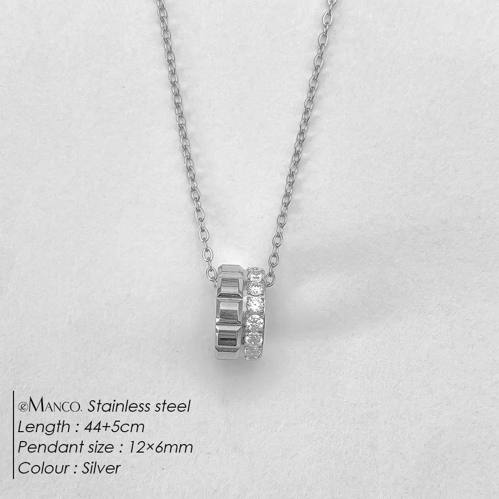 

eManco Stainless Steel Punk Hip Hop Necklace with Simple Front Buckle Clavicle Chain