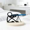 3D Schwarzer Stickman Krieger Stifthalter Plastik Lustige Stiftverzierung 3D Gedruckter Bleistifthalter Schüler